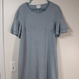 Women's Sundays By Wearesundays Size Large Light Blue Fluttering Sleeve Dress
